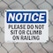 Signmission Please Do Not Sit Or Climb On Railing, 10 in W x Rectangle, Plastic OS-2PACK-NS-P-710-L-17415 - alternate 4